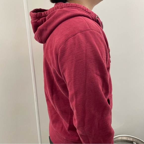 🍂 Men’s Wind River Red Quater-Zip Sweater Hoodie - Size Medium 🧥 - Picture 7 of 15